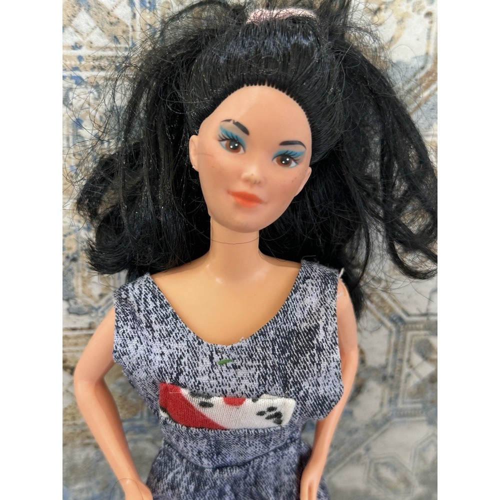 Mattel Barbie Denim Romper Vintage 1966 Fashion Doll 12in Blue